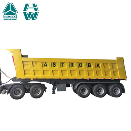 3 Axle 40 Tons Sinotruk Huawin Mining Dumper Dump Dump Tipper نصف مقطورة مع شكل U