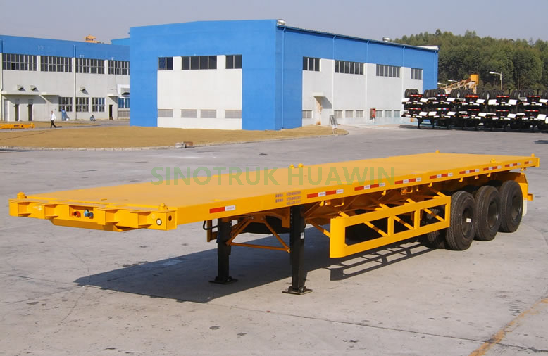 نصف مقطورة مسطحة SINOTRUK 40FT 3 Axles