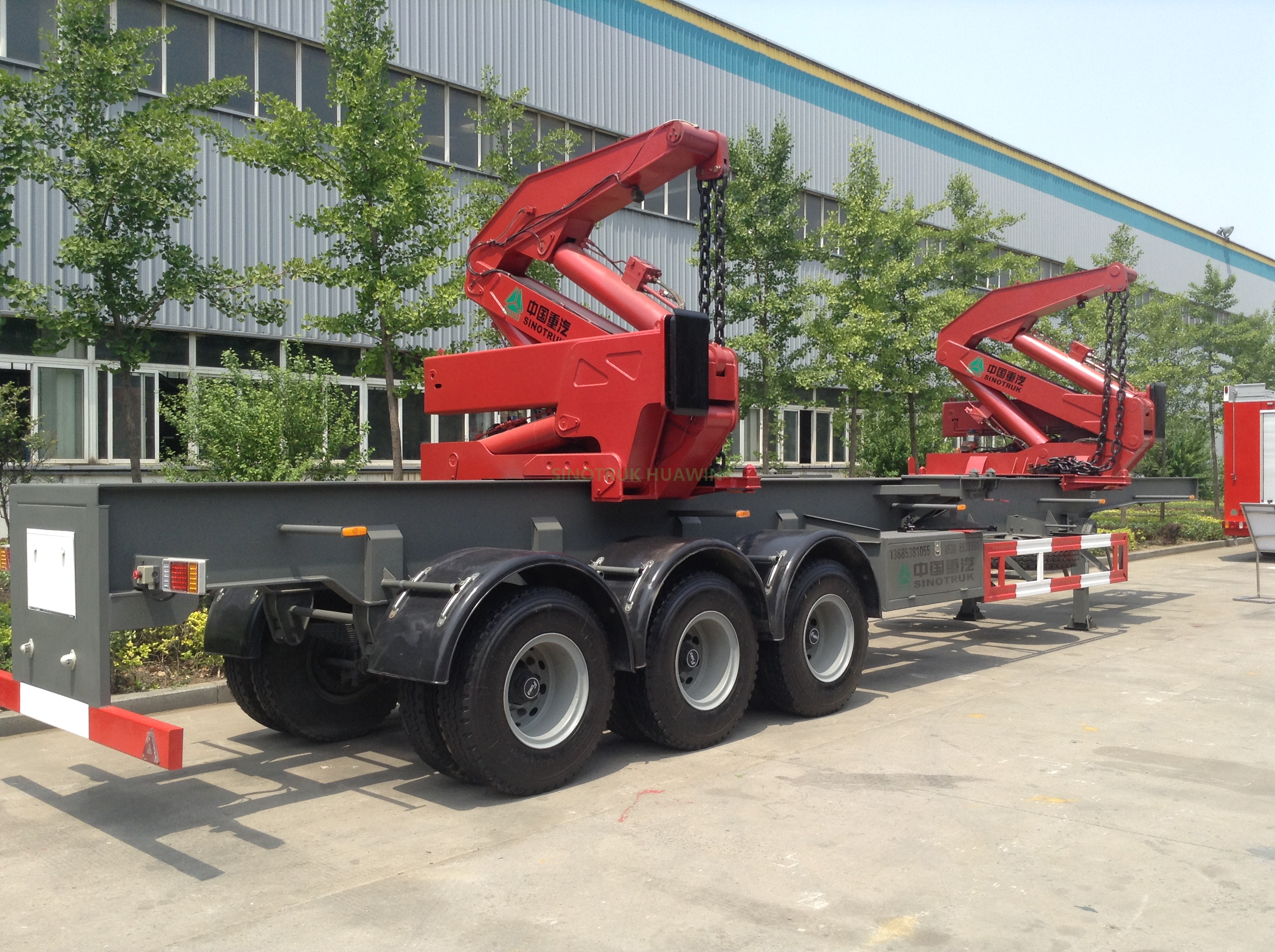 20FT Container Sidelifter Container Side Load Crane نصف مقطورة